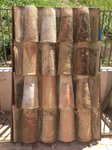 Reclaimed French terracotta roof cups