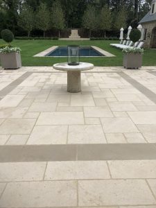 French limestone hardscape featuring "Clair"