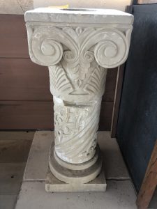 French Sculpted limestone capital and column