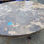 Unique travertine stone round table