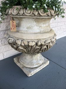Crushed marble aged urn