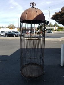 Antique wrought iron bird cage